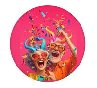 4 tappetini per mouse piccoli da gaming, con scritta "Happy Birthday" n. 103, base rotonda in gomma, tappetino da scrivania con bordi cuciti, tappetino per mouse per laptop, tastiera PC, tappetino per