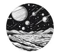 4 tappetini per mouse piccoli da gaming, motivo paesaggio cosmico con arte celestiale, base rotonda in gomma, tappetino da scrivania con bordi cuciti, tappetino per mouse per laptop, tastiera PC