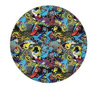 4 tappetini per mouse piccoli da gaming, stile moderno graffiti, versione Q, occhi rotondi, base in gomma, tappetino da scrivania con bordi cuciti, tappetino per mouse per laptop, tastiera PC