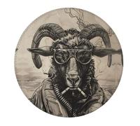 4 tappetini per mouse piccoli da gaming, stile pilota di ariete, base rotonda in gomma, tappetino da scrivania con bordi cuciti, tappetino per mouse per laptop, tastiera PC, tappetino per mouse per