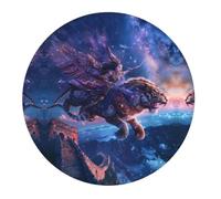 4 tappetini per mouse piccoli da gioco, motivo cielo stellato, cavaliere e tigre, base rotonda in gomma, tappetino da scrivania con bordi cuciti, tappetino per mouse per laptop, tastiera PC, tappetino