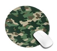 4 tappetini per mouse rotondi da 20,3 cm, colore verde mimetico, con base in gomma antiscivolo, tappetini per mouse personalizzati per mouse wireless, laptop, accessori da scrivania da ufficio