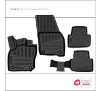 4 TAPPETINI TAPPETI GOMMA AUDI Q3 MK1 RESTYLING 2014-2018 DESIGN 3D BORDO 3-6cm