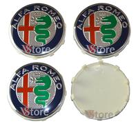 4 Tappi ALFA ROMEO Giulietta 159 146 157 Fregi CERCHI 60mm Coprimozzo Green