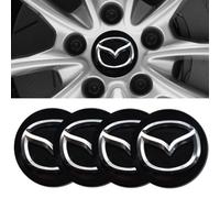 4 Tappi Auto Coprimozzi Adesivo, per Mazda CX-3 CX-5 CX-60 MX-30 Mazda 2 Mazda 3 Mazda 6 56mm Coprimozzo Ruota Ruota Centrale Coprimozzo Copri Badge Accessori per Lo Styling Del Logo Dell'Auto