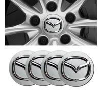 4 Tappi Auto Coprimozzi Adesivo, per Mazda CX-3 CX-5 CX-60 MX-30 Mazda 2 Mazda 3 Mazda 6 56mm Coprimozzo Ruota Ruota Centrale Coprimozzo Copri Badge Accessori per Lo Styling Del Logo Dell'Auto