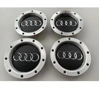 4 Tappi Coprimozzi 146mm Nero Compatibile per Audi A3 A4 A5 A6 TT Kit 4 Pezzi