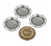 4 Tappi Coprimozzi Argento Opaco Ad Incastro Compatibile per Audi A3 A4 A5 A6 TT