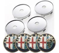 4 Tappi Coprimozzo da 60mm Compatibili con ALFA ROMEO Solo Per CERCHI Compatibili con 4 Adesivi da 56,5mm versione oro