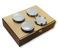 4 Tappi Coprimozzo Diametro 50 mm Compatibili per ALFA ROMEO 147 156 166 MITO GT Borchie Coppette Coppe ad Incastro Senza Logo in ABS Compatibili solo con cerchi originali