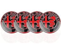 4 Tappi Coprimozzo per Alfa Romeo Mito 147 156 159 166 Giulietta Spider Stelvio 50 mm, Auto Centro Ruota Tappi Coprimozzi Antipolvere e Impermeabile, Auto Emblemi Borchie Cerchi Decorazione Accessori