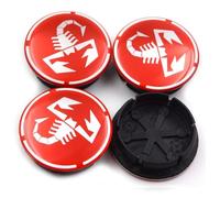 4 Tappi Coprimozzo per Fiat Abarth Marea Punto 500 50mm Fregi Cerchi in Lega Coprimozzo Copertura Centrale Della Ruota per Cerchioni Copertura Antipolvere,Red