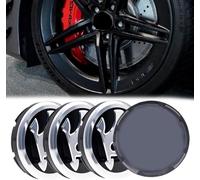 4 Tappi Coprimozzo per Skoda 65mm Coprimozzi auto Fregi Cerchi in Lega, Argento