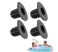 4 Tappi di Chiusura per Piscina e Scarico - Plug-in per Filtri e Pompe Compatibili con Intex/Bestway (Nero)
