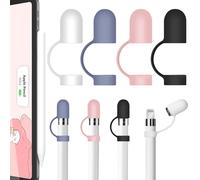 4 tappi di ricambio per Apple Pencil per Apple Pencil di prima generazione (bianco+blu mezzanotte+nero + rosa)
