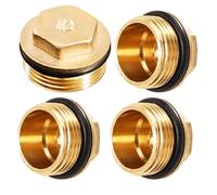 4 tappi in ottone da 1/2", tappi terminali per tubi, tappi ciechi da 1/2", filettatura esterna, tappi per tubi con anello in gomma per tubi dell'acqua, radiatori, riscaldamento e impianto di acqua