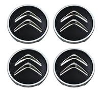 4 Tappi Nero Coprimozzo,Per 60mm C1 C3 C4 C5 C6 DS3 Fregi Cerchi in Lega Logo,Buona stabilità,A