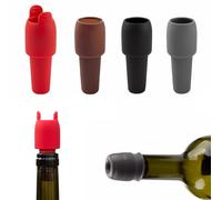 4 tappi per bottiglie di vino in silicone, riutilizzabili per bevande e prosecco, tappi ermetici a doppio strato per mantenere il vino fresco, adatti alla maggior parte delle bottiglie