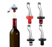 4 tappi per bottiglie di vino, tappo a leva, tappo sottovuoto, tappi per vino, riutilizzabili, a prova di fuoriuscite, set di tappi per champagne in gomma a prova di perdite, per vino, birra, bevande