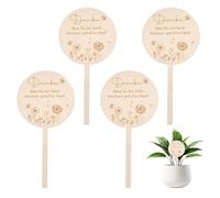 4 tappi per fiori in legno - Grazie che hai aiutato a crescere, regalo di addio, educatore, vaso di fiori in legno, regalo di ringraziamento per Kita e asilo