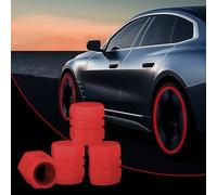 4 tappi per valvole auto luminosi, tappi per valvole per pneumatici, tappi per valvole auto, tappo per valvole fluorescente, copertura universale per auto, Suvs, motociclette e biciclette (rosso)
