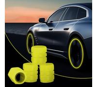 4 tappi per valvole auto luminosi, tappi per valvole per pneumatici, tappi per valvole per auto, tappi per valvole fluorescenti, copertura universale per auto, motociclette e biciclette (giallo)