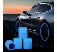 4 tappi per valvole auto luminosi, tappi per valvole per pneumatici, tappi per valvole per auto, tappi per valvole fluorescenti, copertura universale per auto, Suvs, motociclette e biciclette (blu)