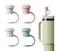 4 tappi regolabili per cannuccia, in silicone, adatti per cannucce da 6-10 mm, riutilizzabili, in silicone con 5 colori, compatibili con tutte le marche di beccucci per cannucce