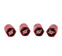 4 tappi ST per valvole pneumatici, coprivalvola per ruota per auto, colore: rosso