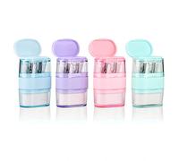 4 temperamatite manuale con gomma, temperamatite multicolore a doppio foro con gomma divertente cancelleria per il ritorno a scuola, premi in classe e bomboniere per feste di compleanno