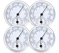 4 termoigrometro analogico di precisione, termometro e igrometro per il controllo del clima della stanza, termometro e idrometro, analogico, per case, serre, giardini, senza batterie