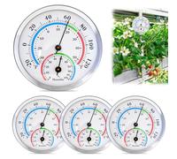 4 termometri igrometro 2 in 1 termometro, termometro analogico, 58 mm, misuratore di umidità interno per case, serre, giardini