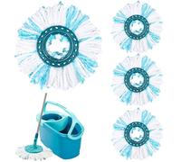 4 testine di ricambio per Clean Twist Disc Mop Ergo, sistema a 2 fibre, rivestimento di ricambio con setole speciali adatte per tutti i tipi di terreno