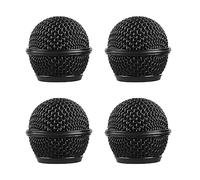 4 testine di ricambio per microfono, in rete di acciaio, con imbottitura interna in schiuma, adatte per Shure Beta 58A, SM58, PG58 (SM58, 4 pezzi, nero)
