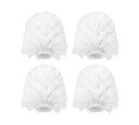 4 testine di ricambio per scopino WC, accessori da bagno, testine per spazzolini con filettatura, setole per la pulizia del bagno, testine per scopino per WC (bianco)