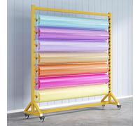4 Tier Mobile Vinyl Wrap Roll Rack, Heavy Duty in acciaio Porta Tessuto con ruote, Regolabile Window Film Organizzatore per Car Decal & Stoccaggio di Stoccaggio, Spazio Salvavante Carrello Rotabile pe