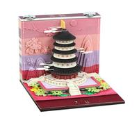 4 tipi Cinese 3D Calendario Notepad Castello 3D Memo Pad Calendario 2026 Artistico 3D Blocco Note di Compleanno Cubi Regalo