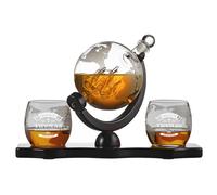 4-TLG Globus Whisky Decanter Set E Occhiali con Incisione - Regalo per Uomo