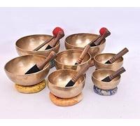 4 to 8 inches Chakra Healing Tibetan Singing Bowl-Hand Hammered Set of Seven Bowls