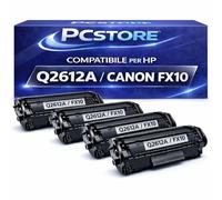 4 Toner Compatibili Q2612A FX-10 703 Cartuccia Laser per HP 12A LaserJet 1010 1012 1015 1018 1020 1022 3010 3015 3020 3030 3050 Canon LBP2900 LBP2900i LBP3000 MF4120 - Nero, Alta Resa