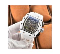 (4)Top AA Lusso Orologio da uomo di lusso Richard Fly back Time Ceramica bianca multifunzione impermeabile