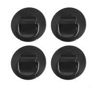 4 toppe ad anello a D in PVC da 6 cm, per gonfiabili, per kayak, gommoni e zattere, resistenti e per tutte le attività acquatiche (nero)