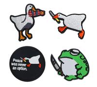 4 toppe in velcro con animale, in velcro, divertenti, con anatra, in velcro, militare, per ospiti, anatra, divertente, dolce e dolce, per ragazzi, ragazze, giacche, jeans, zaini