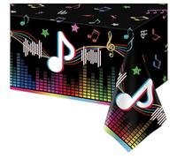 4 tovaglie a tema musicale, rocking, rocking e roll, per feste, anni '50, per musica, compleanno, anniversario, da 220 x 130 cm