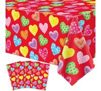 4 tovaglie usa e getta rosse per San Valentino, colorate a forma di cuore, rettangolari, impermeabili, per la festa della mamma, per fidanzamento, anniversario, matrimonio, decorazione per feste, 130