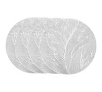 4 tovagliette rotonde in PVC, 38 cm, resistenti al calore, per eleganti decorazioni da pranzo, facili da pulire per l'uso quotidiano (argento)