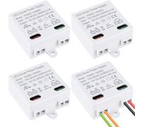 4 trasformatori LED Mini 12 V/DC: AC 230 V a DC 12 V 850 mA trasformatore, mini trasformatore luci e strisce piccole e piatte senza requisiti di carico minimi