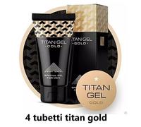4 TUBETTI TITAN GOLD GEL ALLUNGAMENTO,INGRANDIMENTO PENE, POTENZIA EREZIONI.