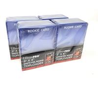 4 ultra Pro regular top loader Pack W/White Rookie foil Print - 25 Toploaders per Pack (100 Total) - standard size baseball, basket, calcio, hockey