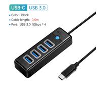 (4 USB 3.0 50 cm USB C) ORICO-Multi Type C Splitter 4 porte HUB 5 Gbps Adattatore OTG ad alta velocità